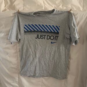 Nike Gray Tee with Blue Accents